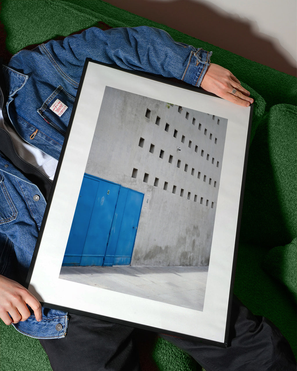 Blue Doorway - Framed poster detail
