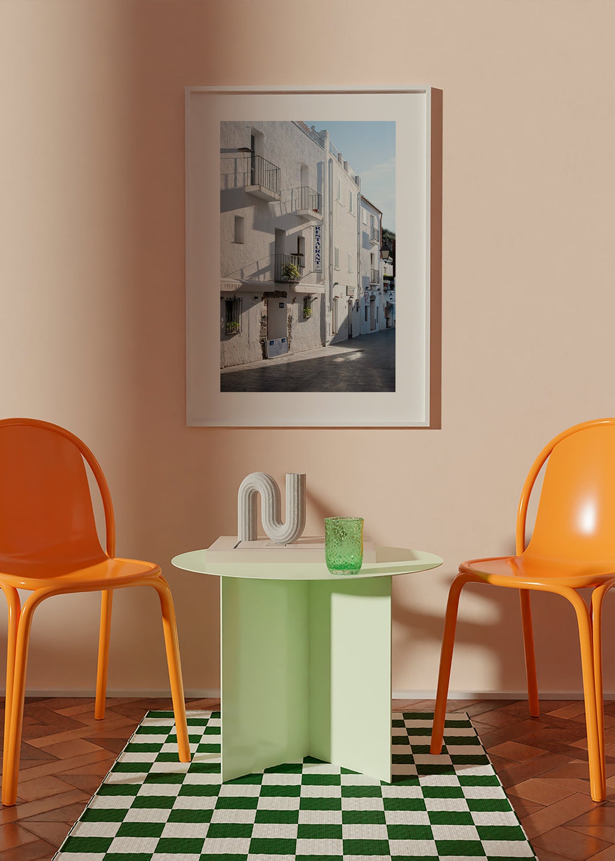 Cuadro de ciudades Calle blanca mediterránea – Product2
