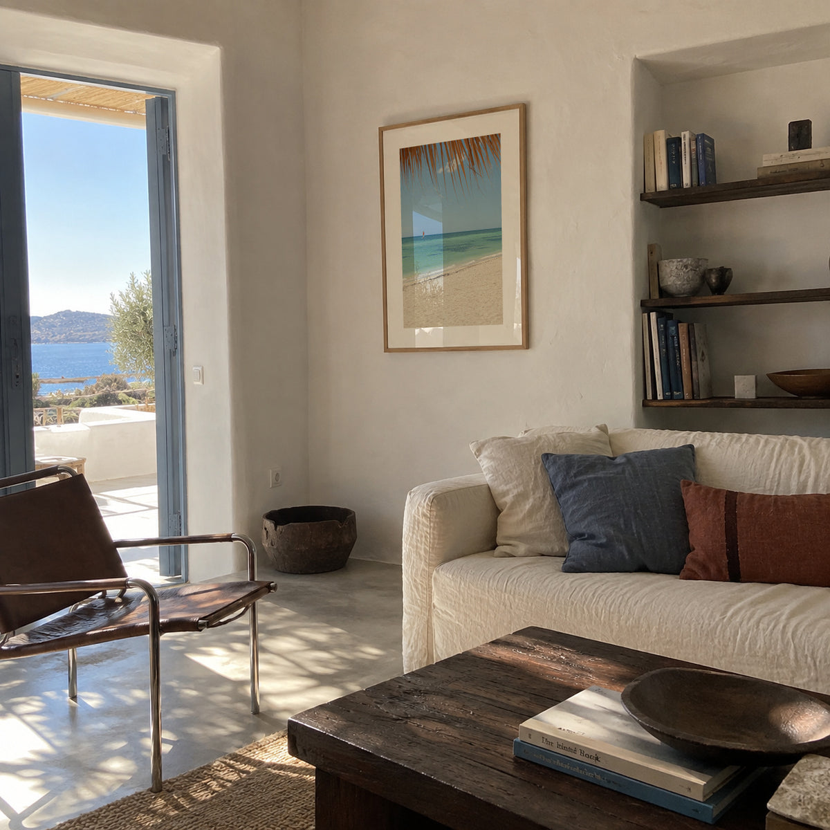 Caribbean Shore - Framed poster in an interior