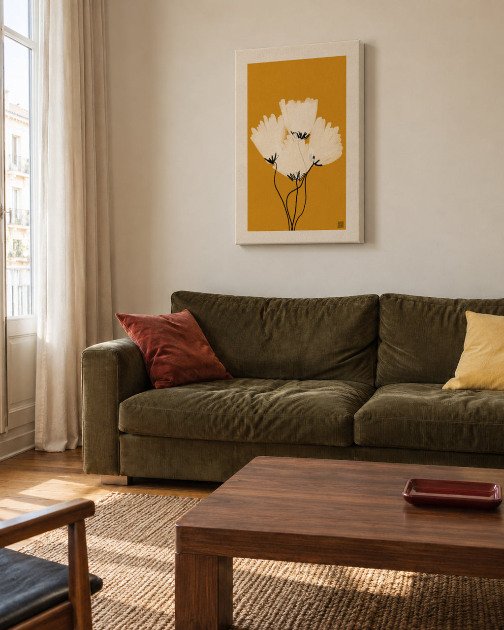 Wild Meadow Song I - Unframed canvas in an interior