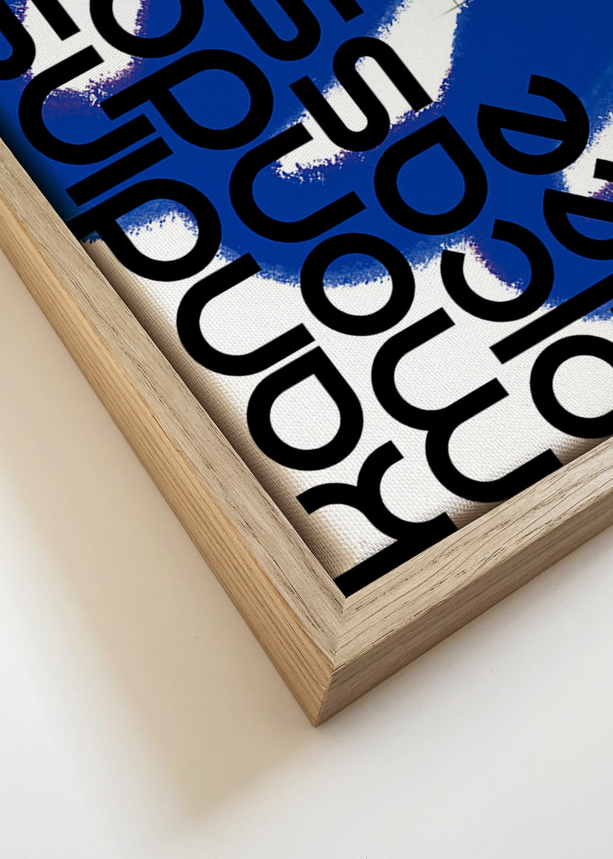 Cuadro abstracto con gestos azules – Canvas detail