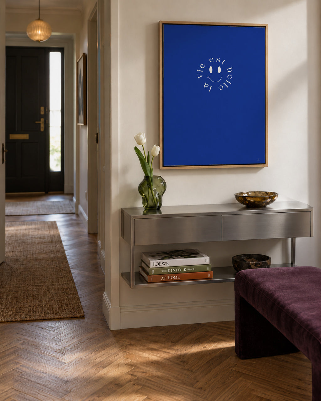 SMILE - Framed canvas in an interior