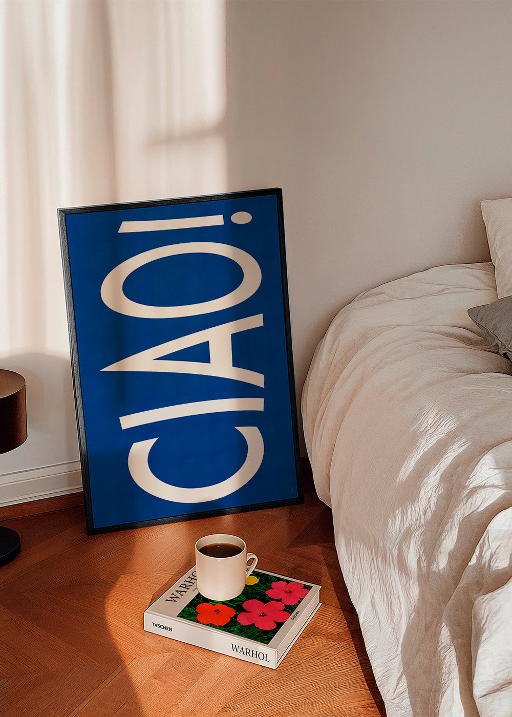 Cuadro tipográfico 'CIAO' en azul – Product2