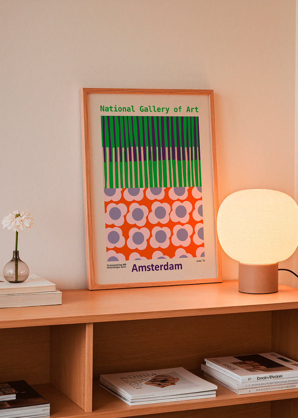 Cuadro de ciudades Amsterdam con patrón floral gráfico – Product3