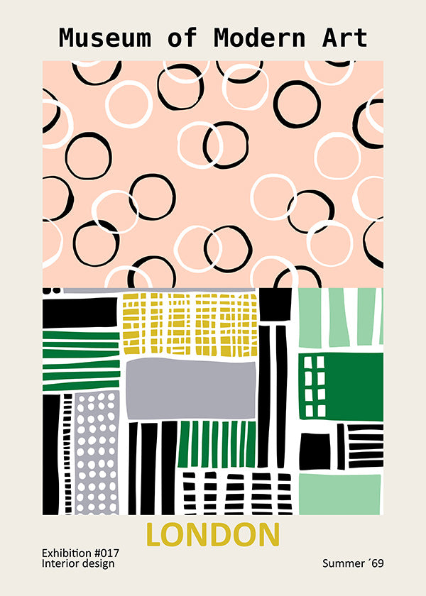 Cuadro de ciudades con póster tipográfico de Londres
