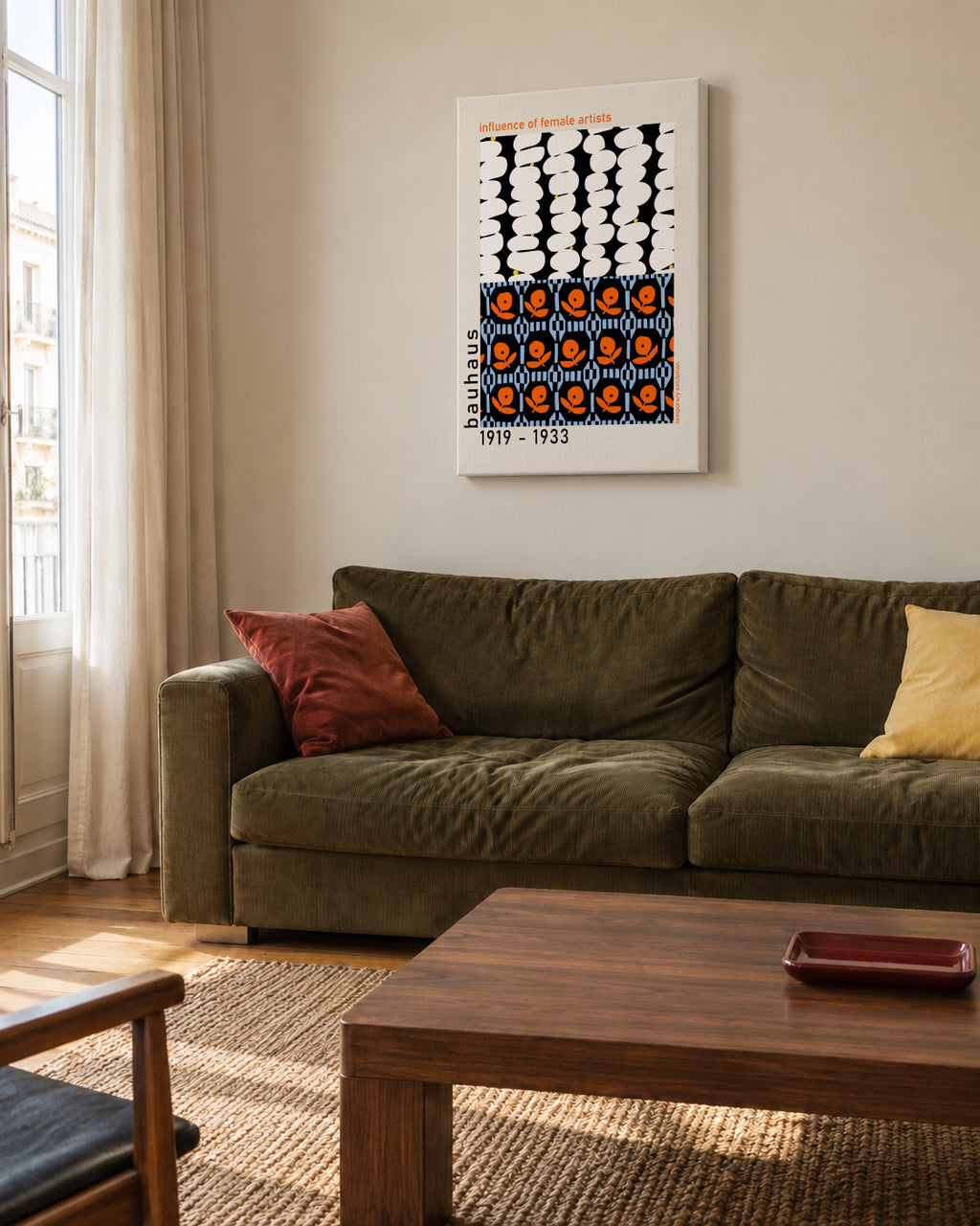 Bauhaus Female Artists - Unframed canvas in an interior