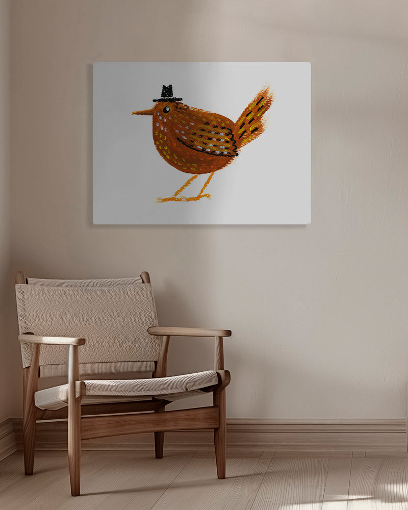 Cuadro pájaro con sombrero vaquero – Canvas