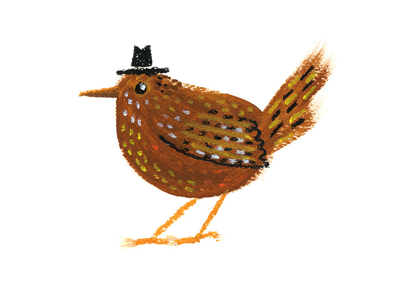 Cuadro pájaro con sombrero vaquero