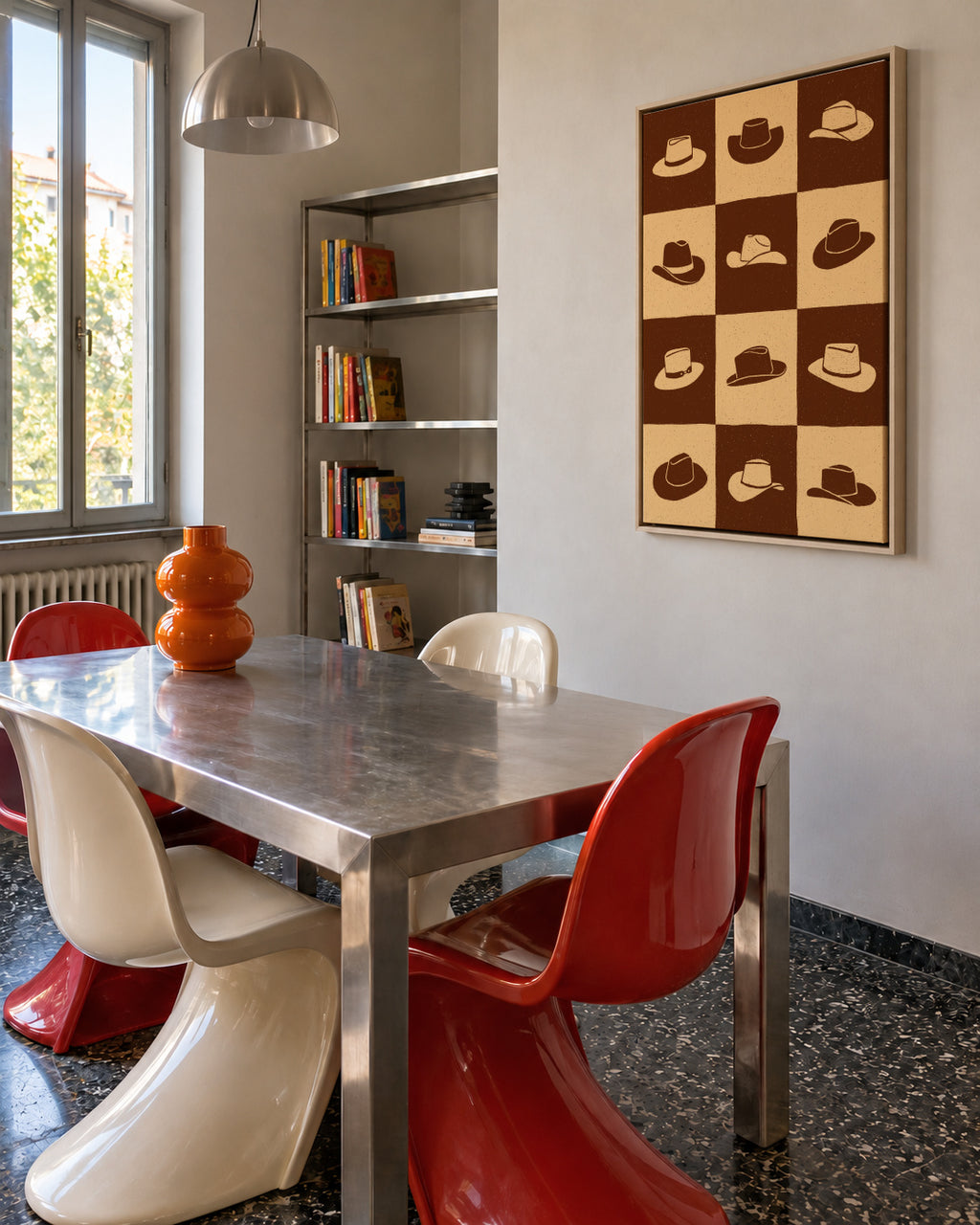 Cowboy Checkerboard - Framed canvas in an interior