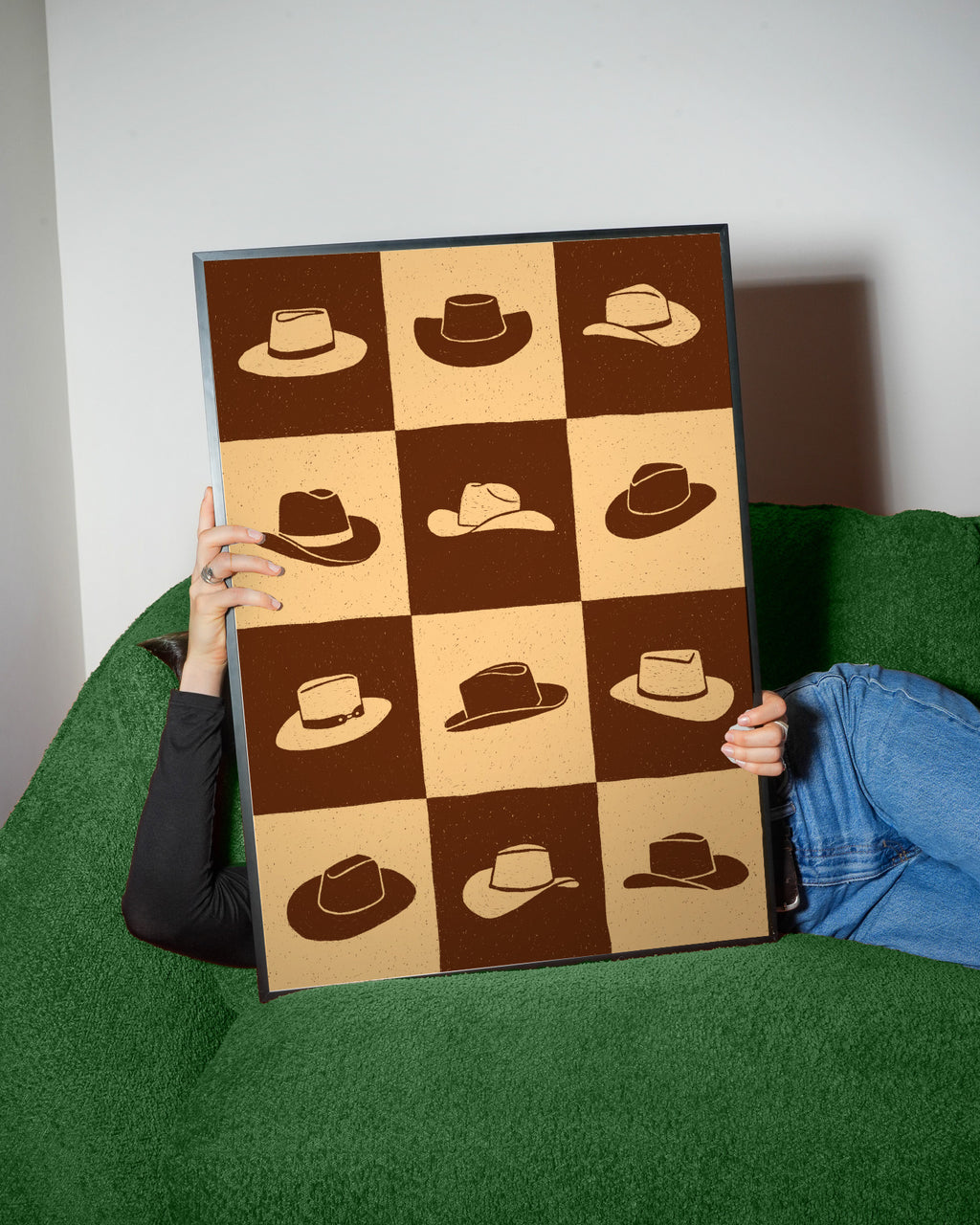 Cowboy Checkerboard - Framed poster detail