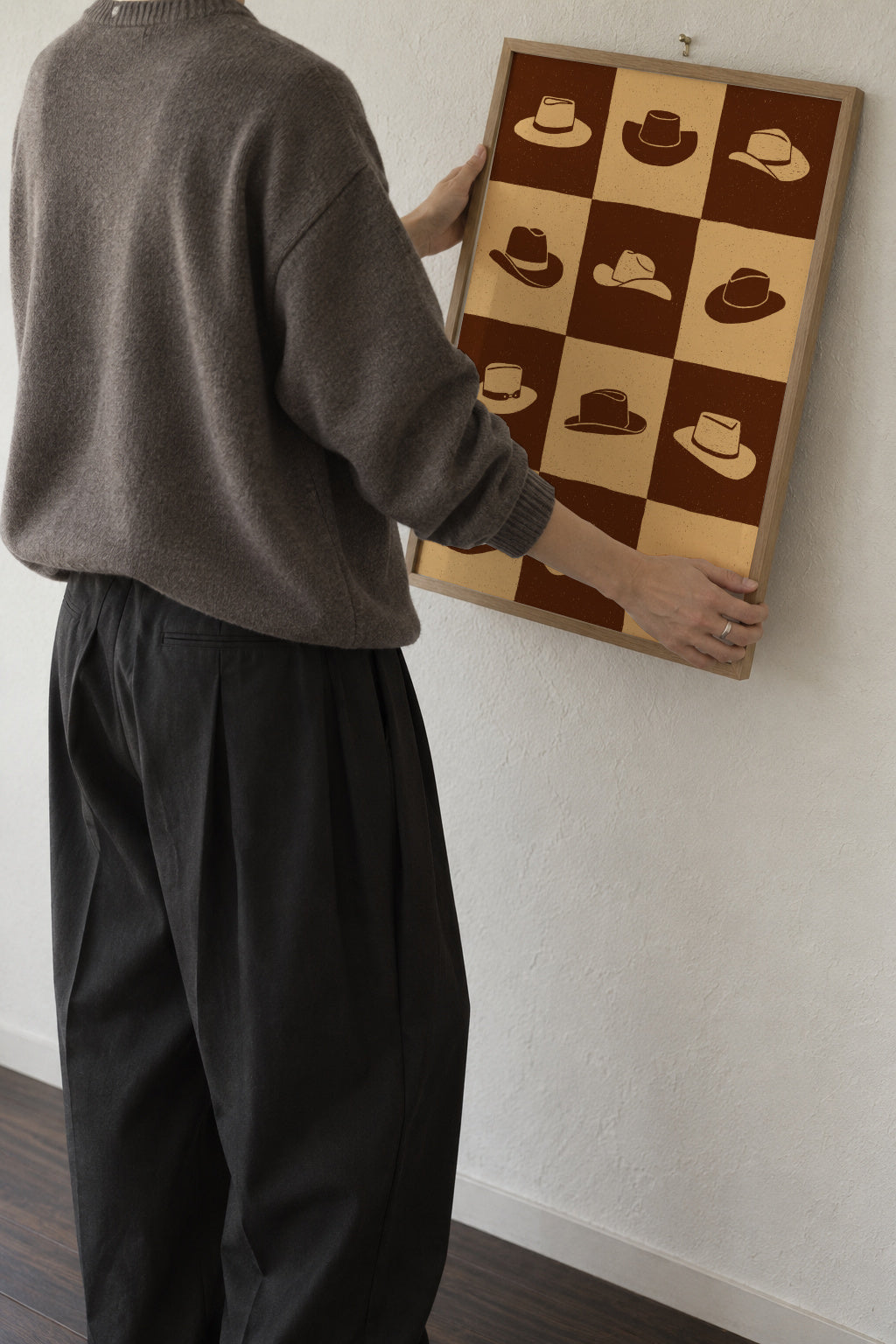Cowboy Checkerboard - Framed poster in an interior