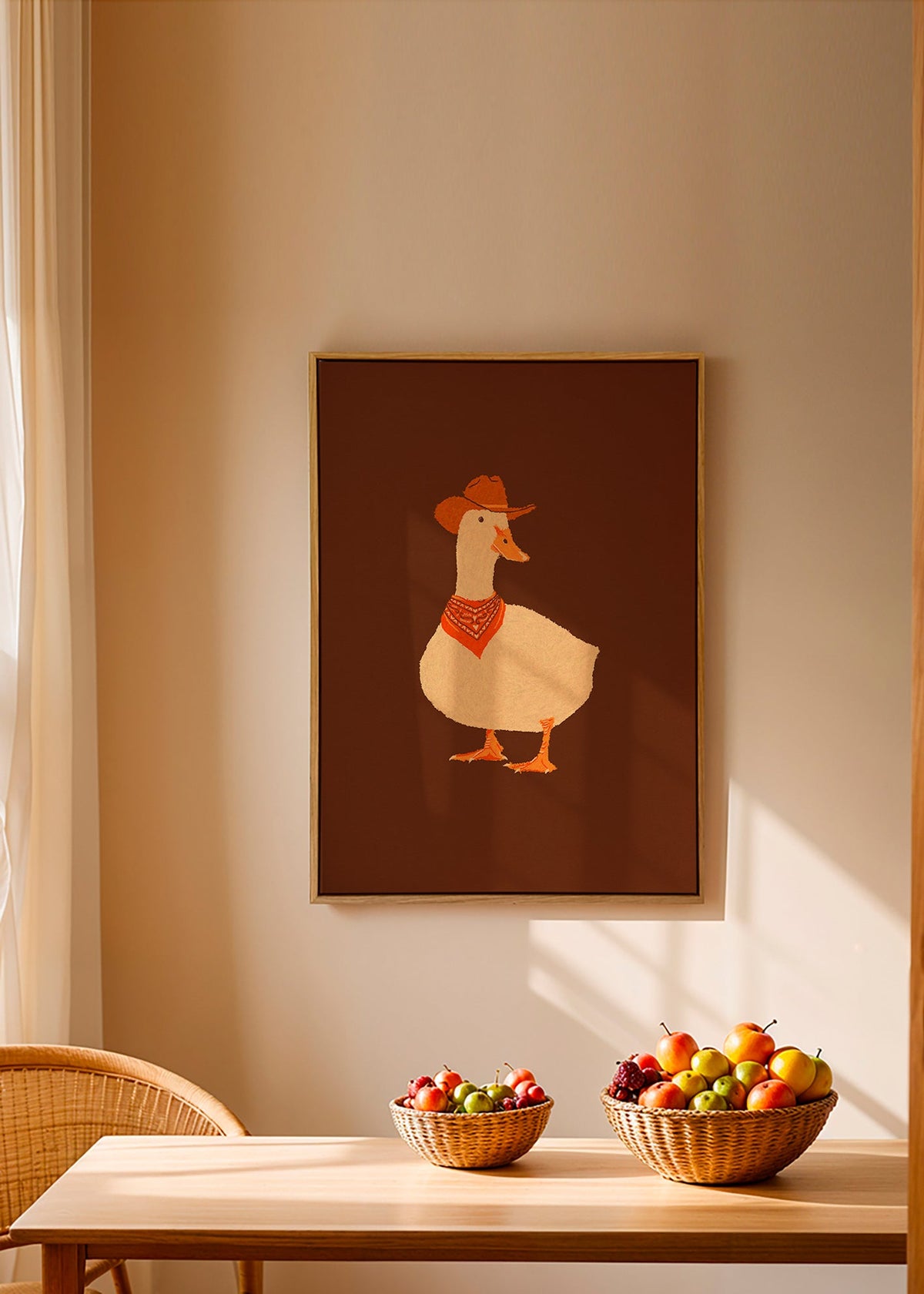 Cuadro pato vaquero ilustrado – Canvas2