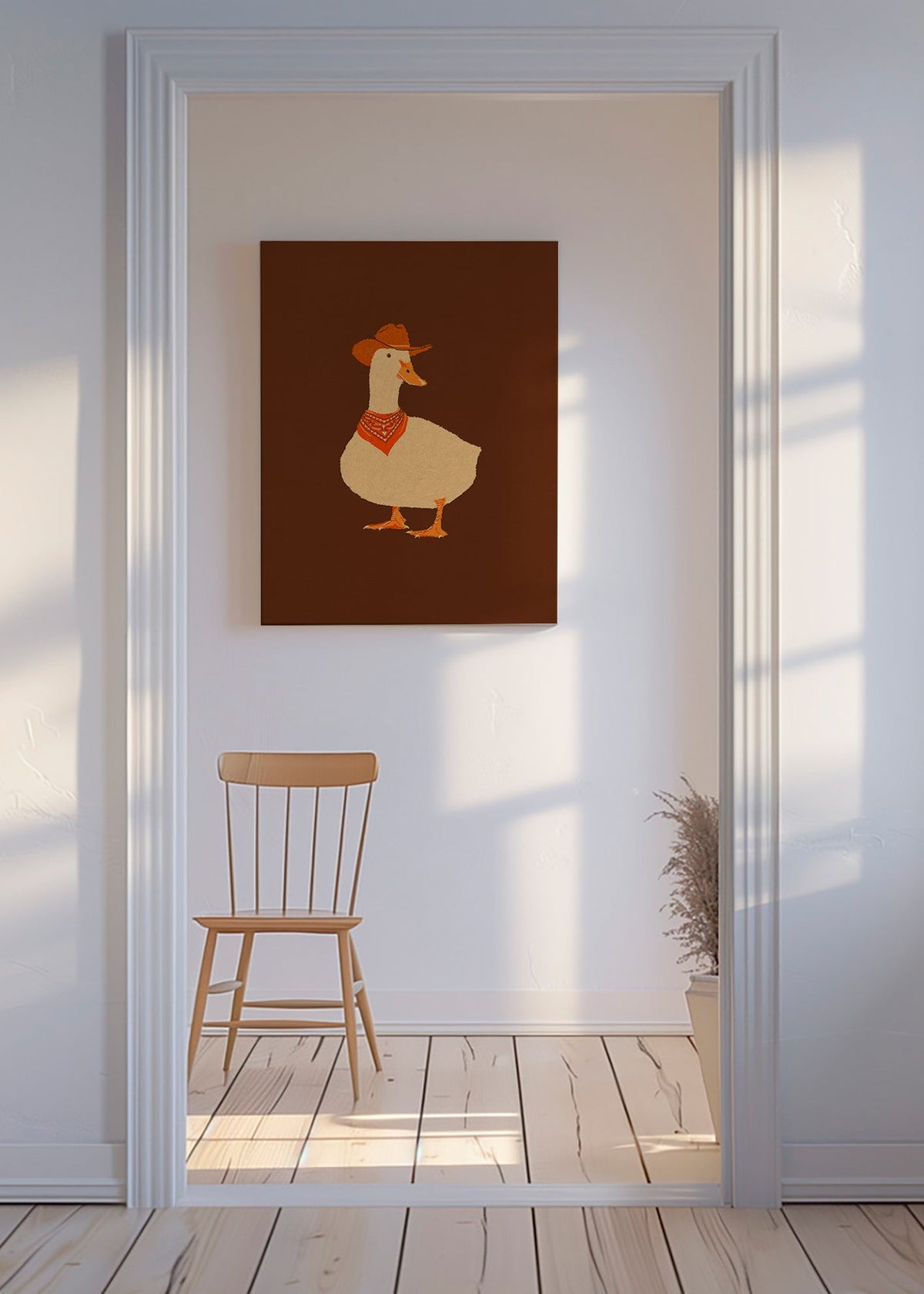 Cuadro pato vaquero ilustrado – Canvas