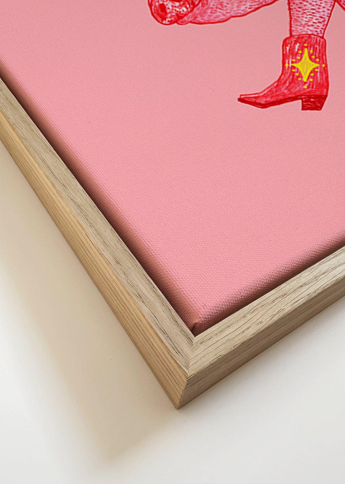 Cuadro cerdito vaquero rosa – Canvas detail