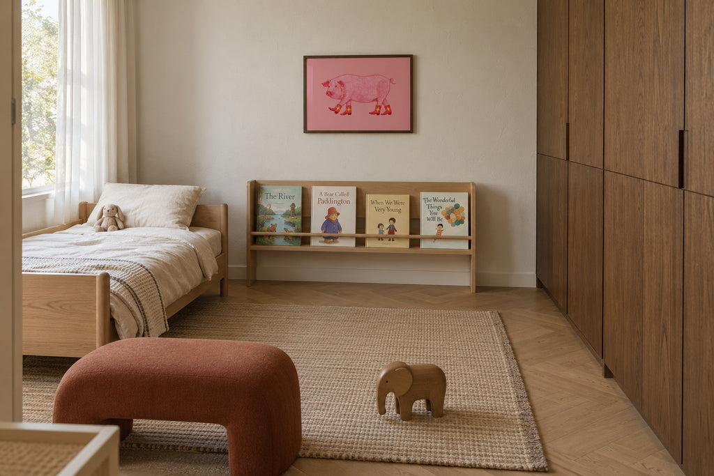 Marjorie the Cowgirl Pig - Framed poster in an interior