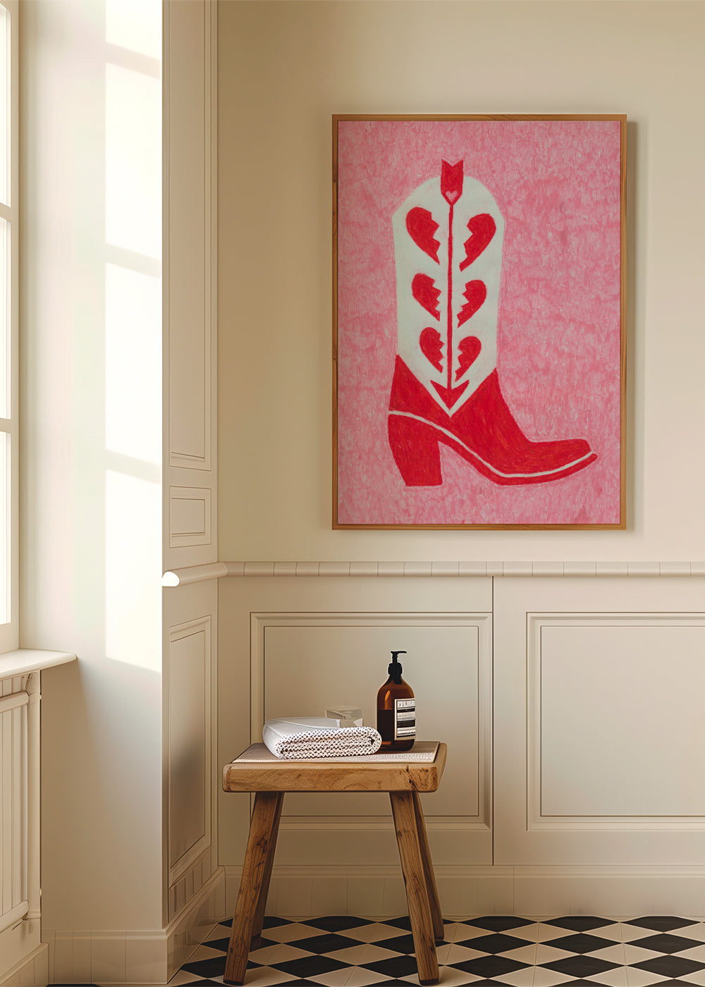 Heartbreak Heels - Framed poster in an interior