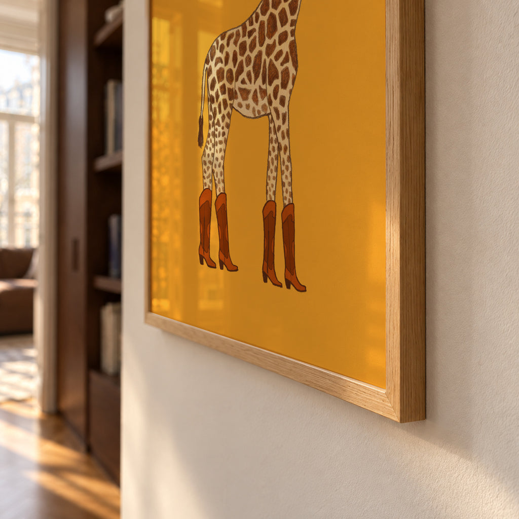 Jolene the Cowgirl Giraffe - Framed poster detail