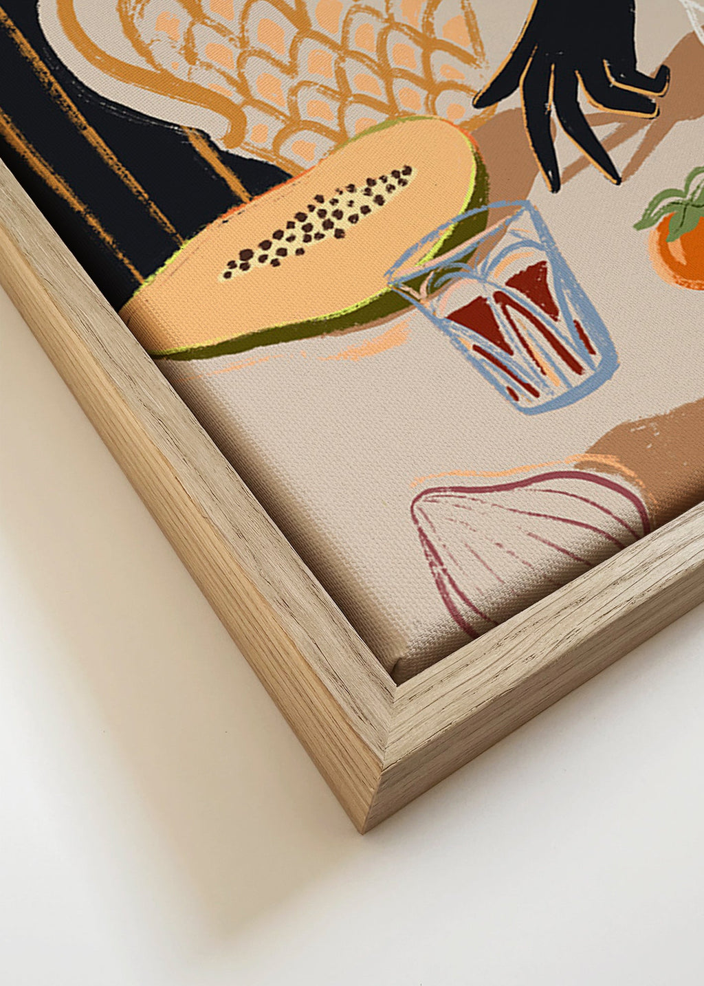 Cuadro de cocina con frutas y jarra decorativa – Canvas detail