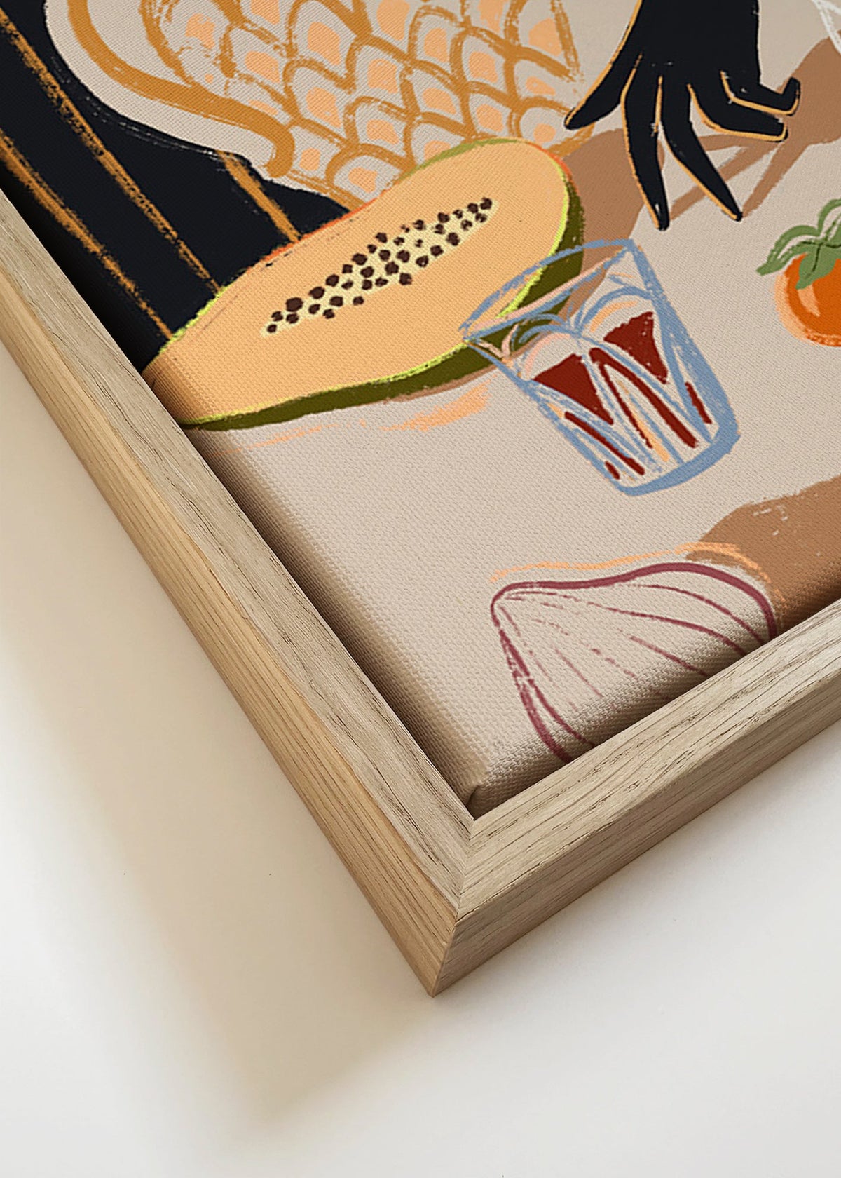 Cuadro de cocina con frutas y jarra decorativa – Canvas detail