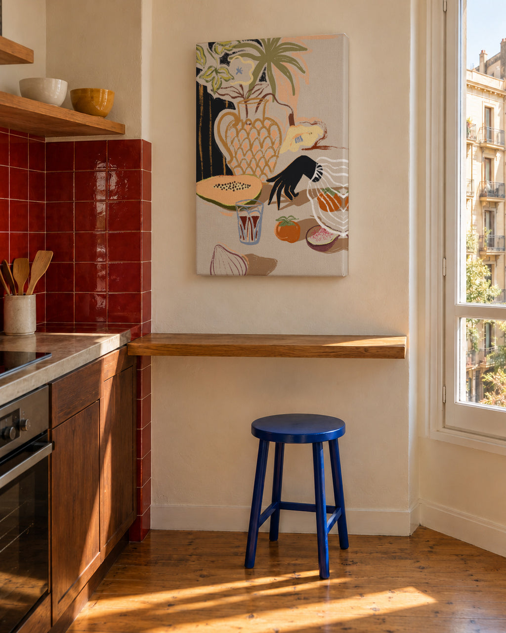 Fruitful Spread - Unframed canvas in an interior