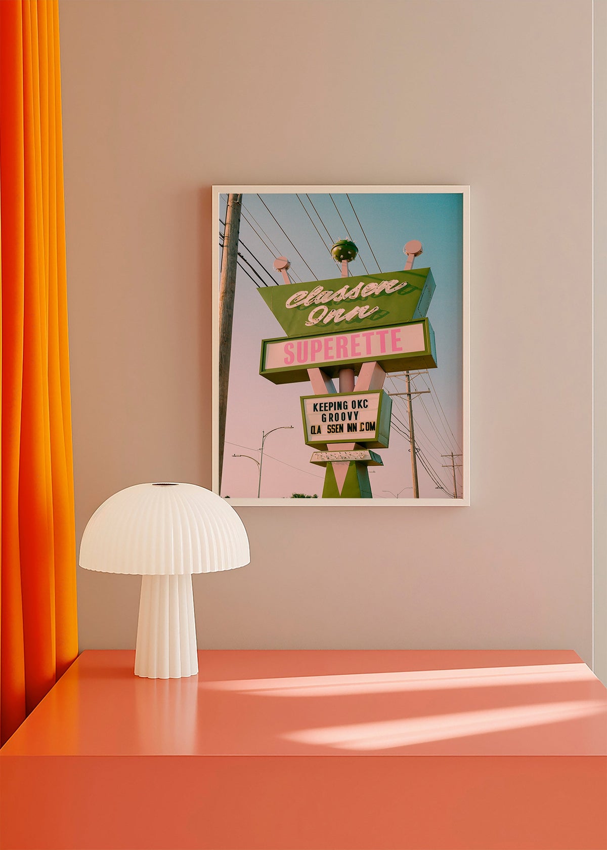 Cuadro vintage letrero retro verde y rosa – Product3