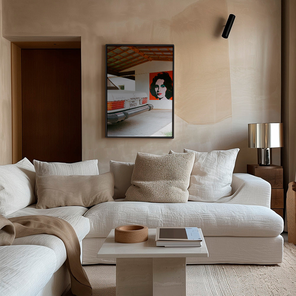 Fotografía de coche clásico y retrato mural – Canvas1