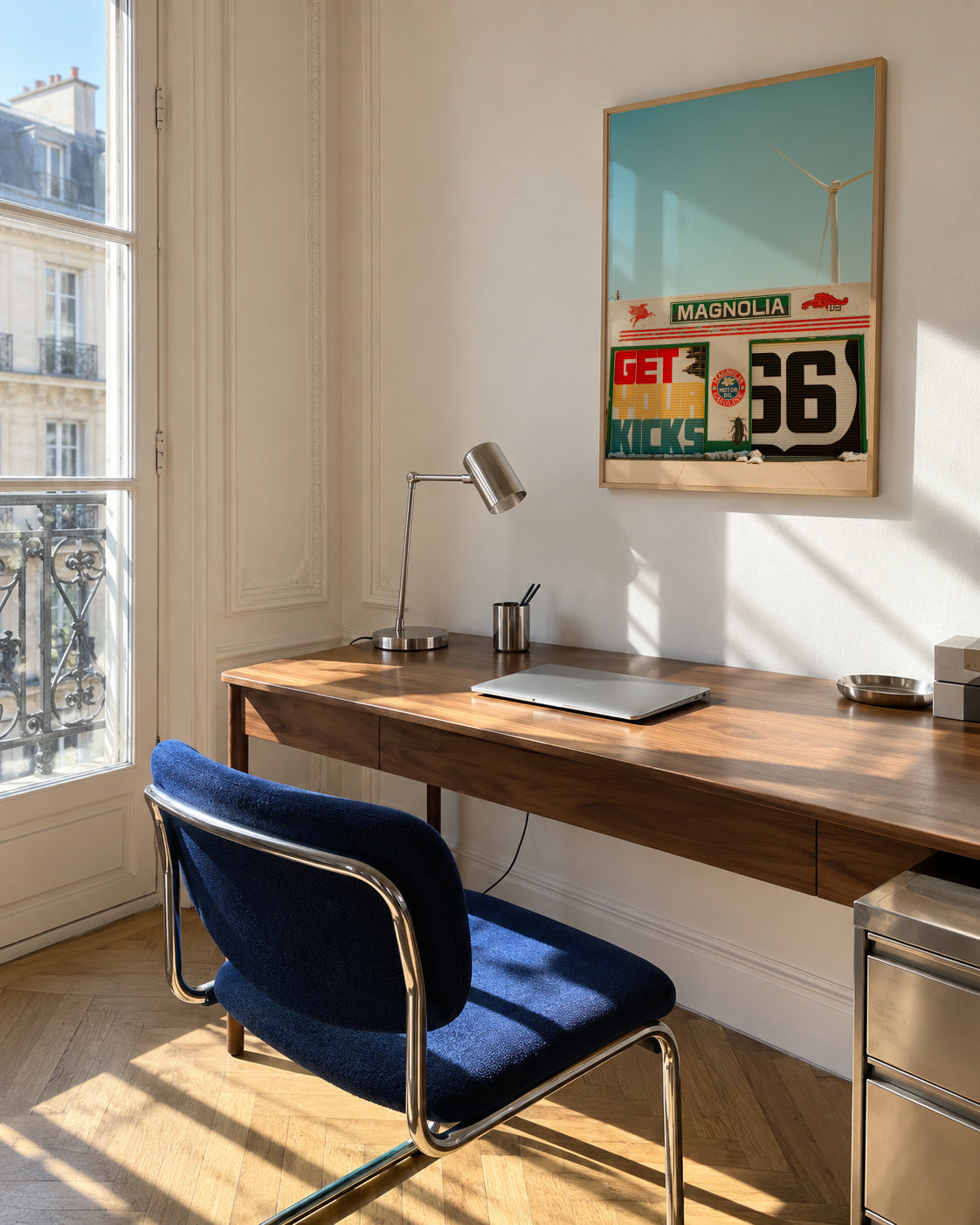 Route 66 VI - Framed poster in an interior