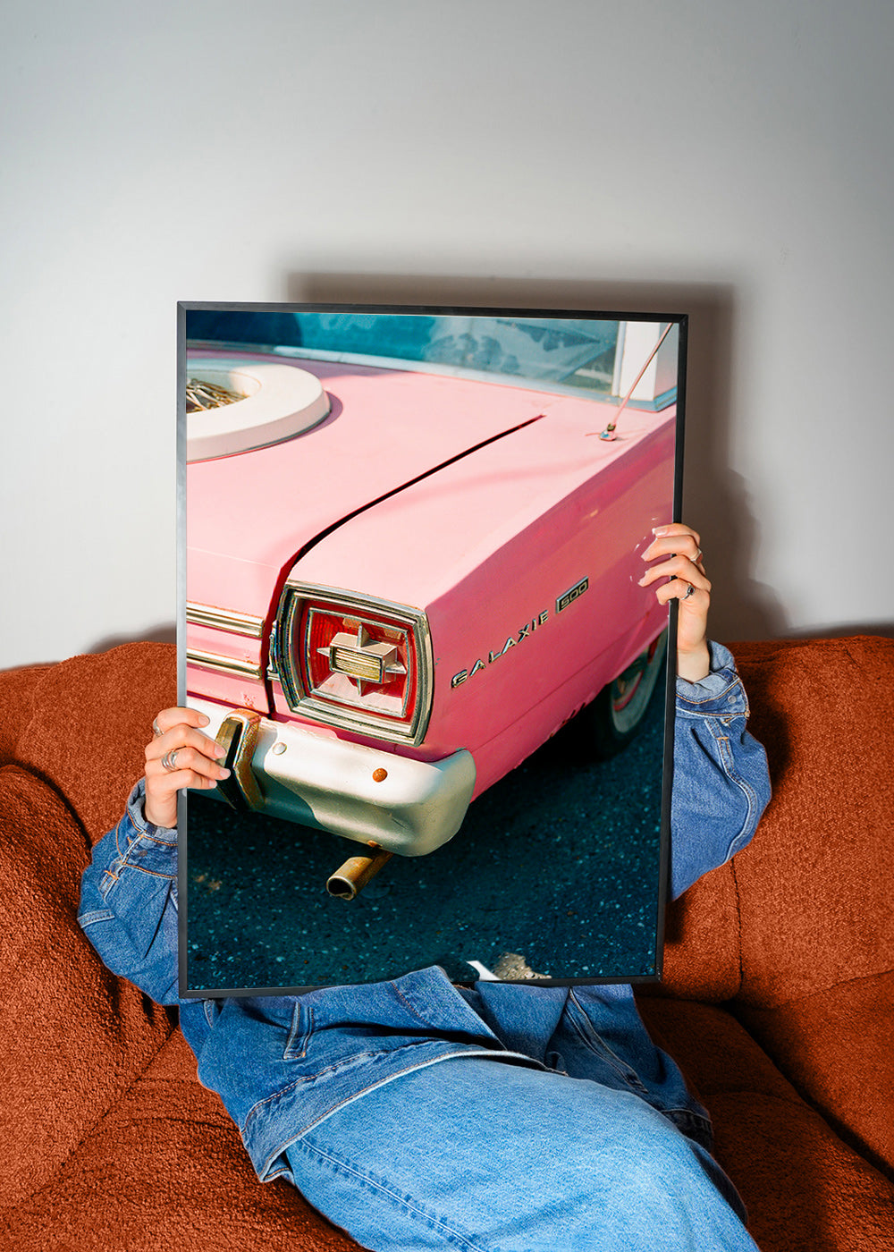 Cuadro vintage coche rosa clásico – Product3