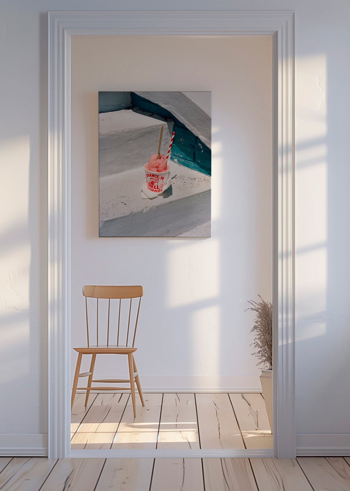 Cuadro de cocina con granizado rosa en escalera – Canvas