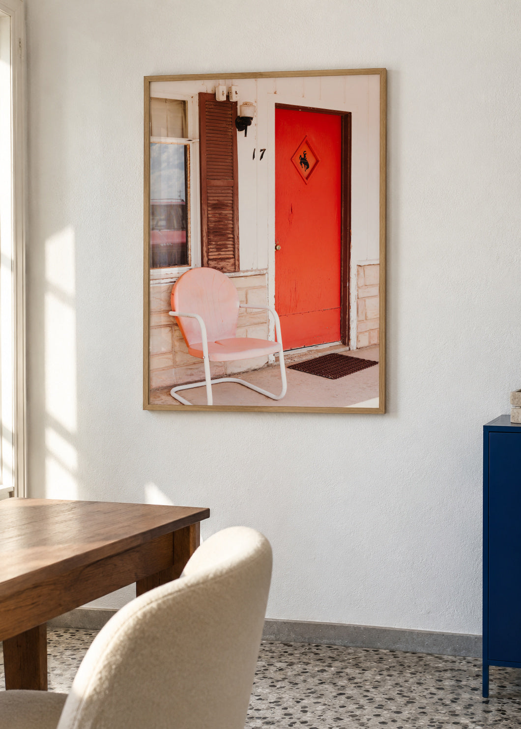 Buckaroo Motel III - Framed poster in an interior