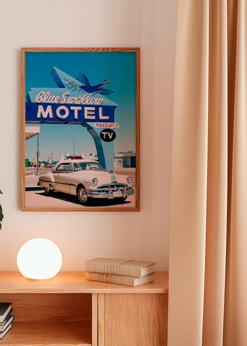Cuadro vintage de motel y coche clásico – Product3