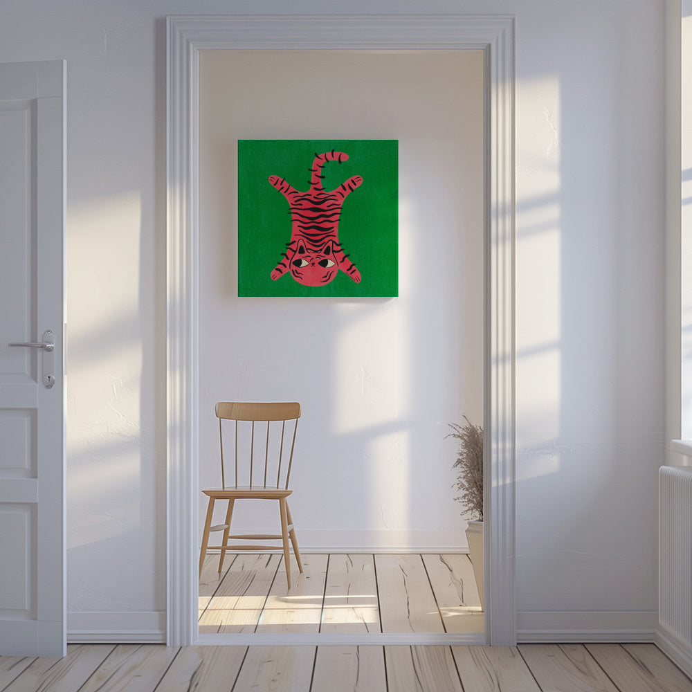Cat Rug - Unframed canvas in an interior