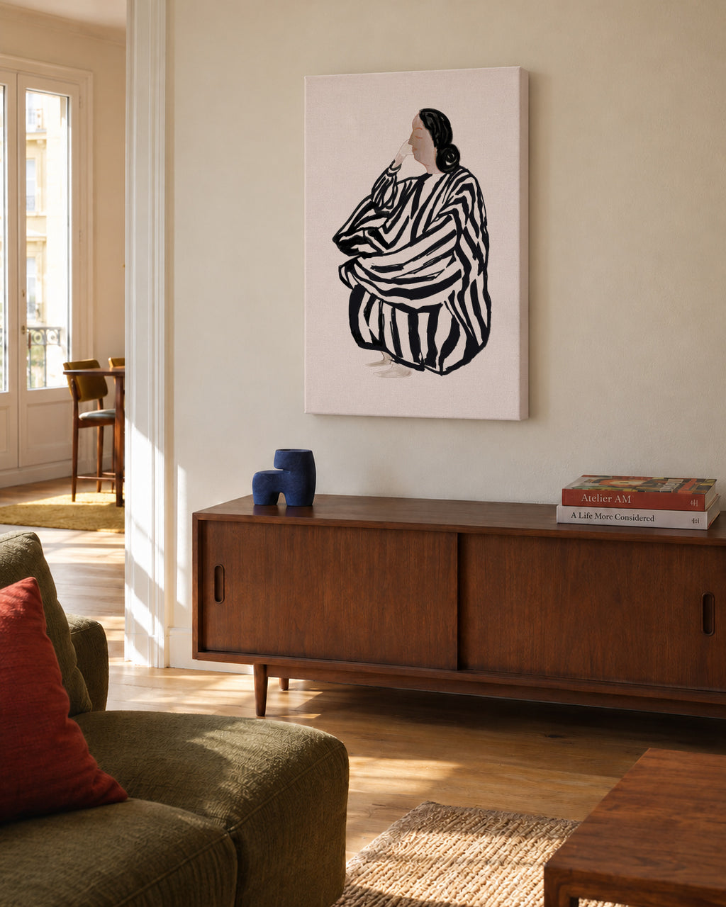 Female Figure 1 - Unframed canvas in an interior
