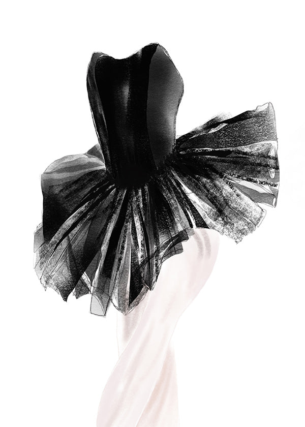Fotografía de bailarina en tutu negro