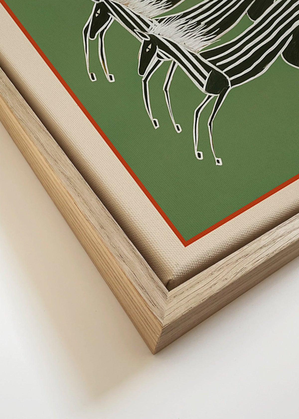 Cuadro caballo rayado en composición apilada – Canvas detail