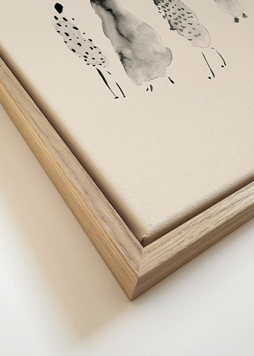 Ilustración de figuras en tinta minimalista – Canvas detail