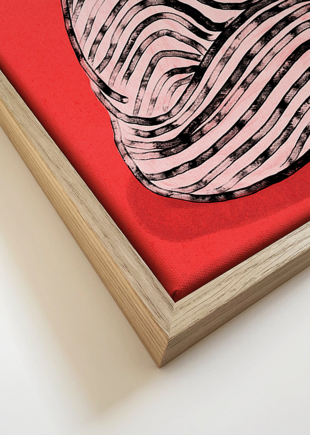 Cuadro gato rayado con toque gráfico – Canvas detail