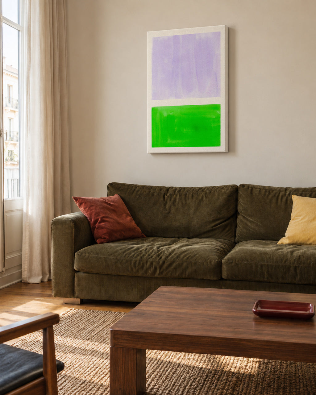 Colourfield 30 - Unframed canvas in an interior
