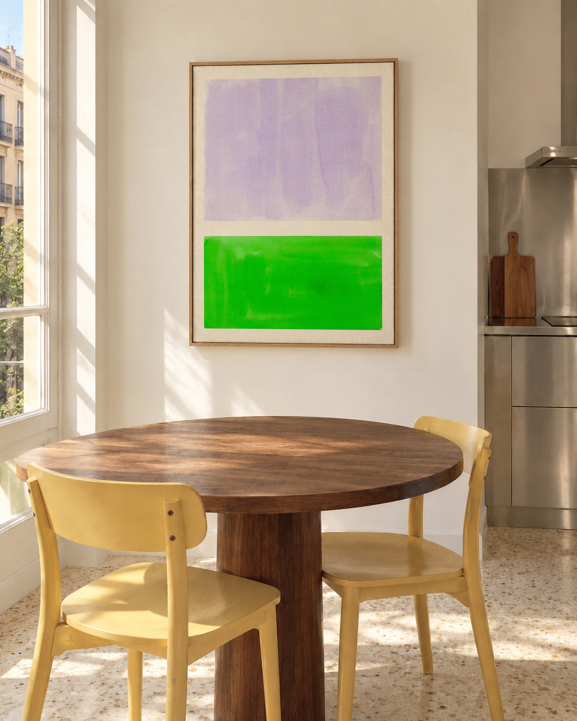 Colourfield 30 - Framed canvas in an interior