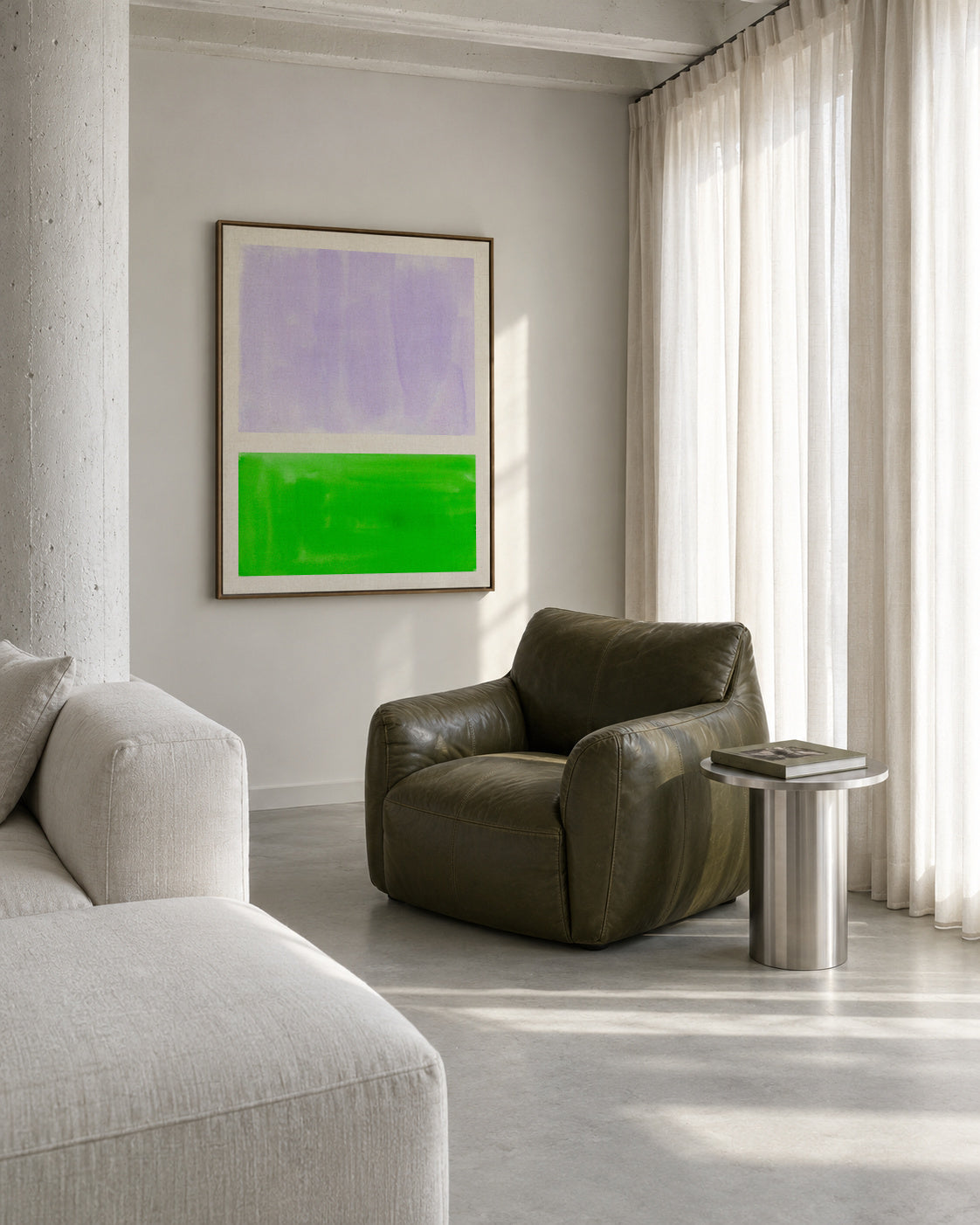 Colourfield 30 - Framed canvas in an interior