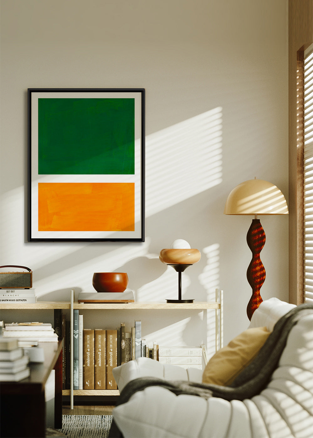 Cuadro abstracto en dos campos de color – Canvas1