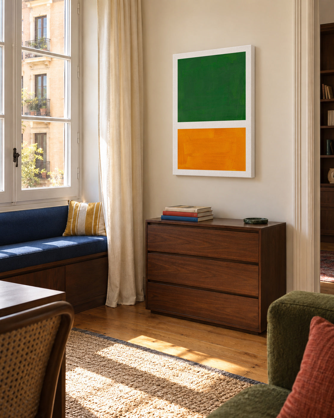 Colourfield 11 - Unframed canvas in an interior