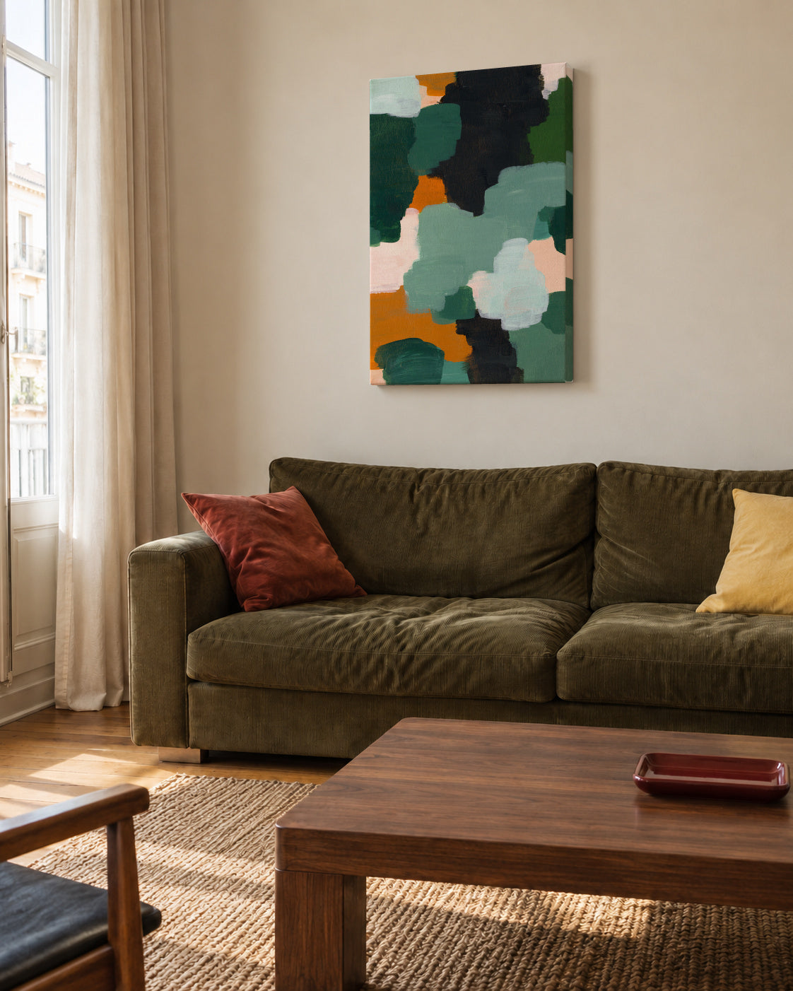 Abstract 64 - Unframed canvas in an interior