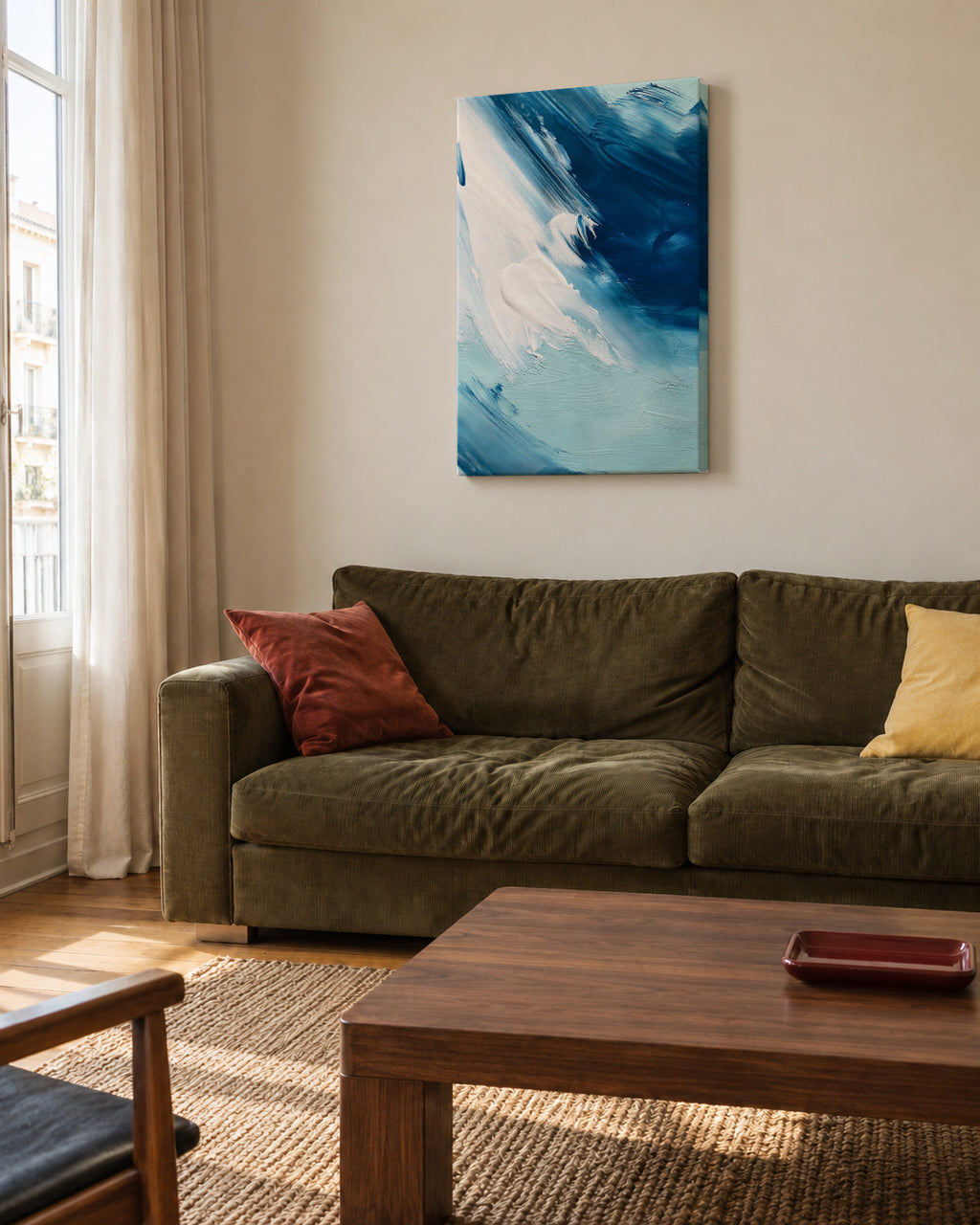 Abstract 47 - Unframed canvas in an interior