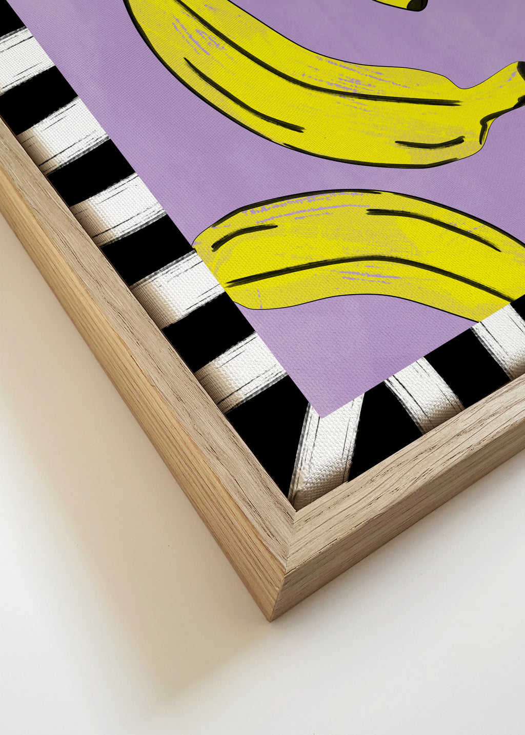 Yellow Bananas Abstract - Framed canvas detail