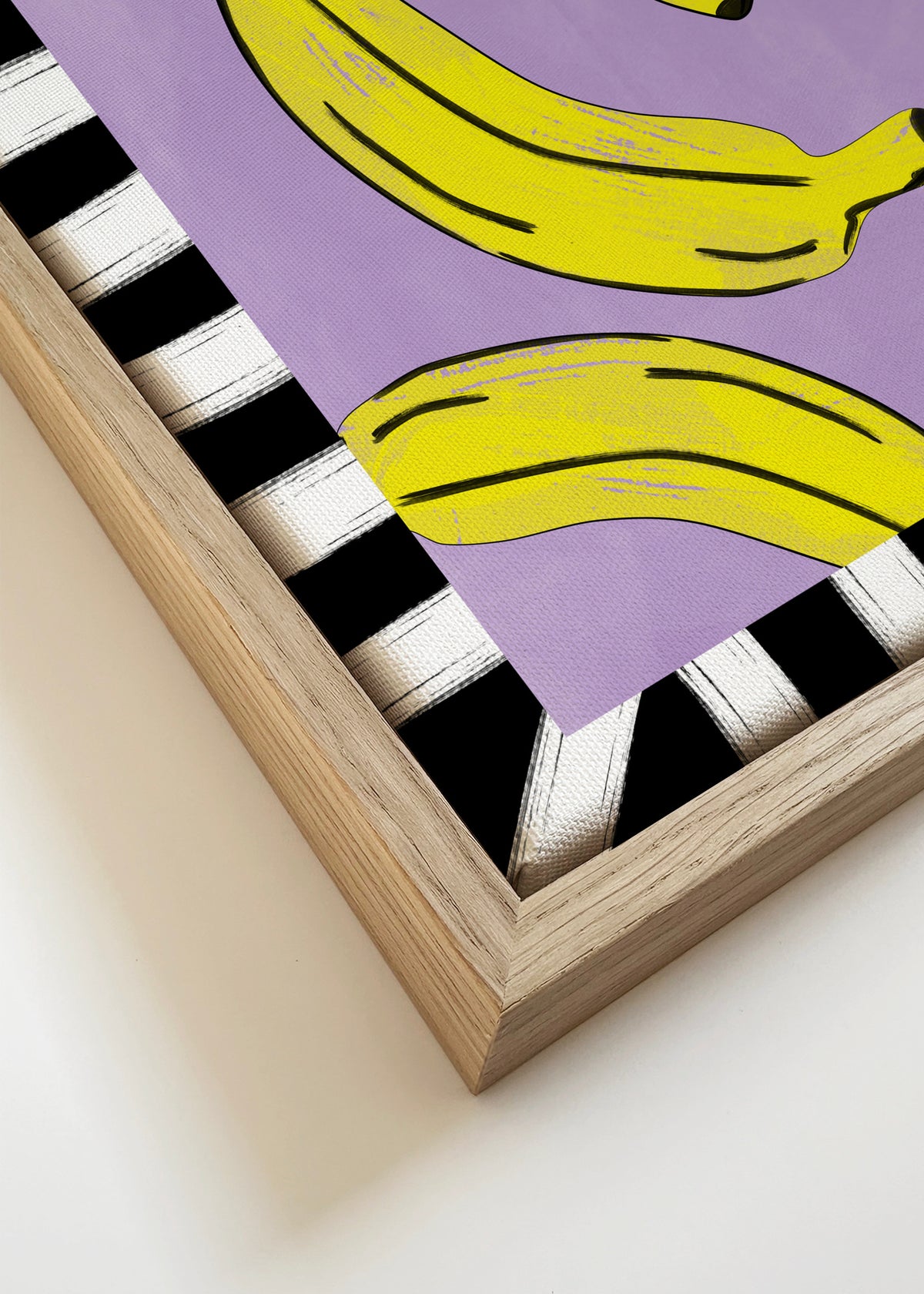 Yellow Bananas Abstract - Framed canvas detail