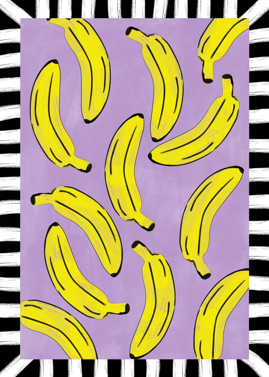 Yellow Bananas Abstract - Unframed art print
