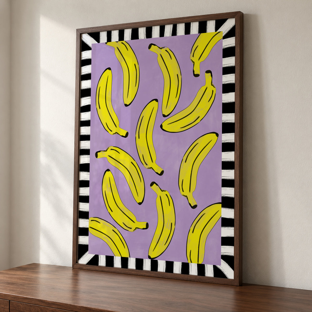 Yellow Bananas Abstract - Framed poster detail