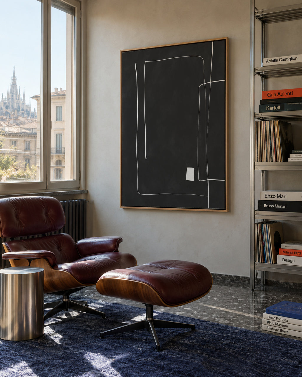 Minimal Linescape - Framed canvas in an interior
