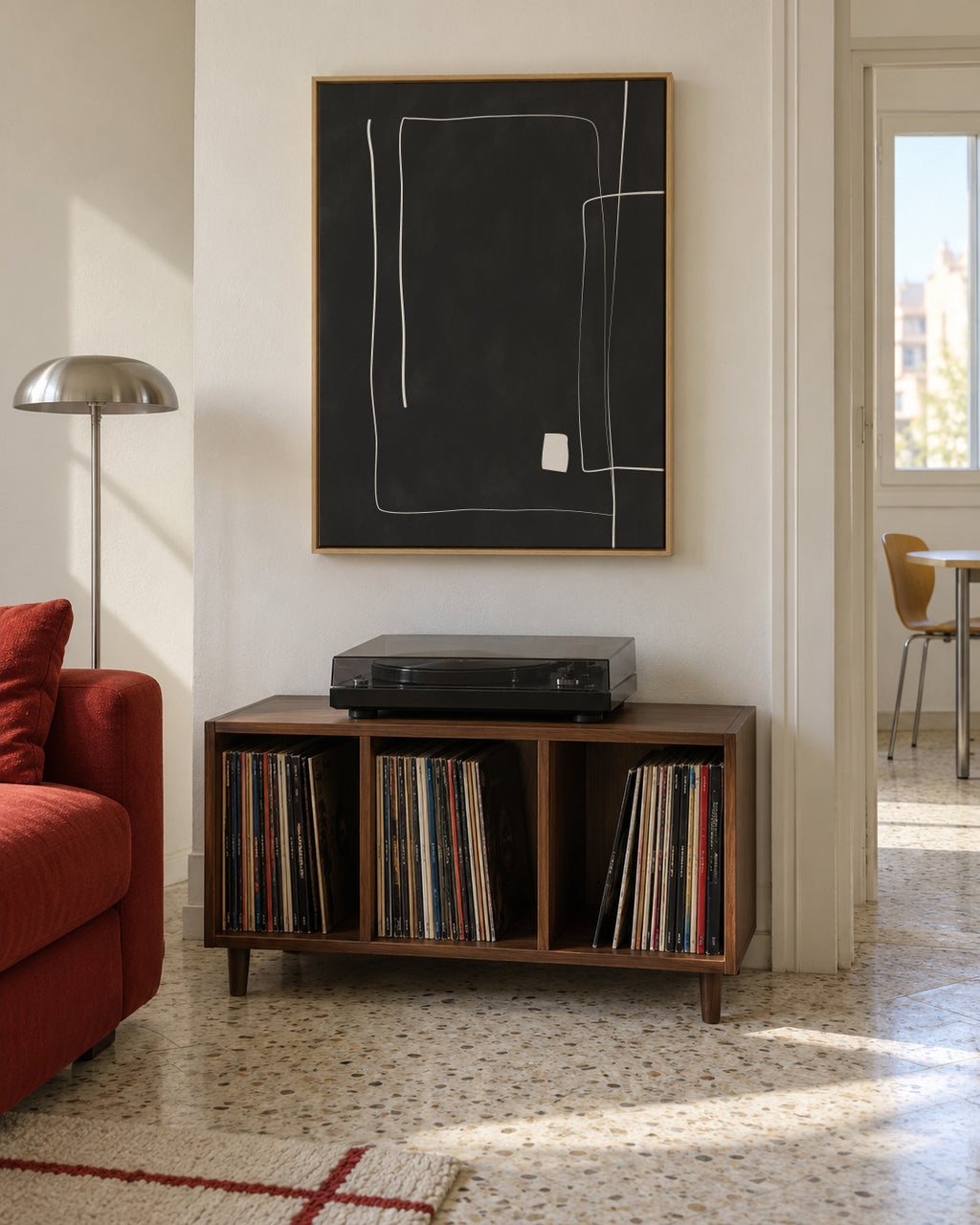 Minimal Linescape - Framed canvas in an interior